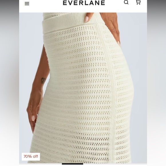 NWT Everlane Crochet Knit Skirt (M) - Picture 2 of 5